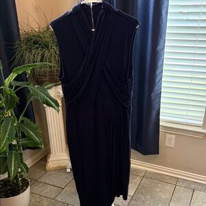 Eloquii Navy Sleeveless Midi Dress